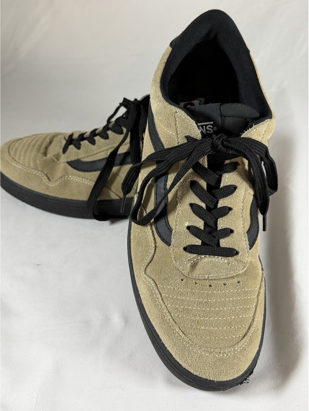 Vans Skate Mid Tan Suede Black Stripe Sneakers 10.5